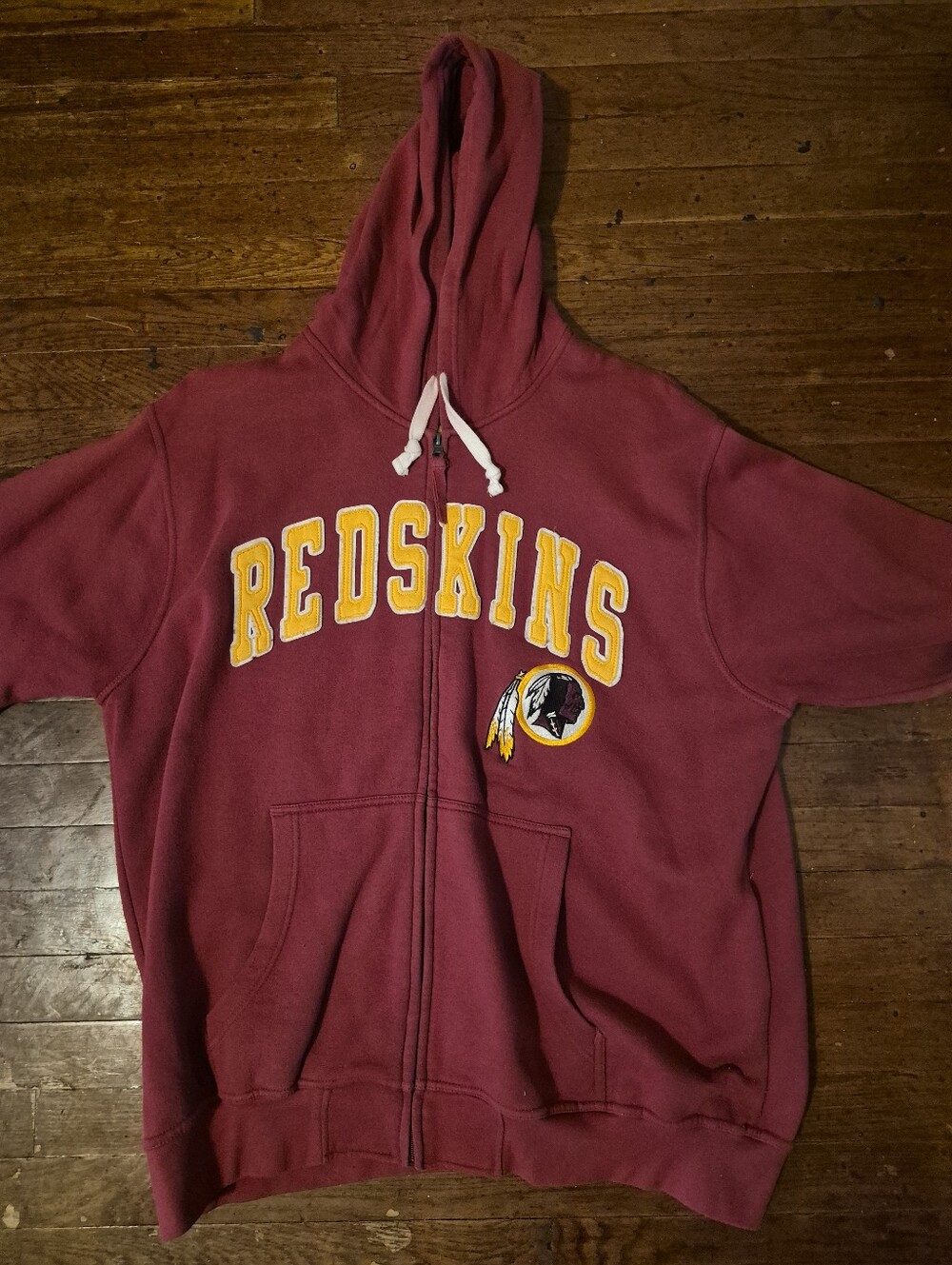 Washington Commanders Redskins Mens Sz 2XL NFL Burgundy Gold Zip Up Hoodie